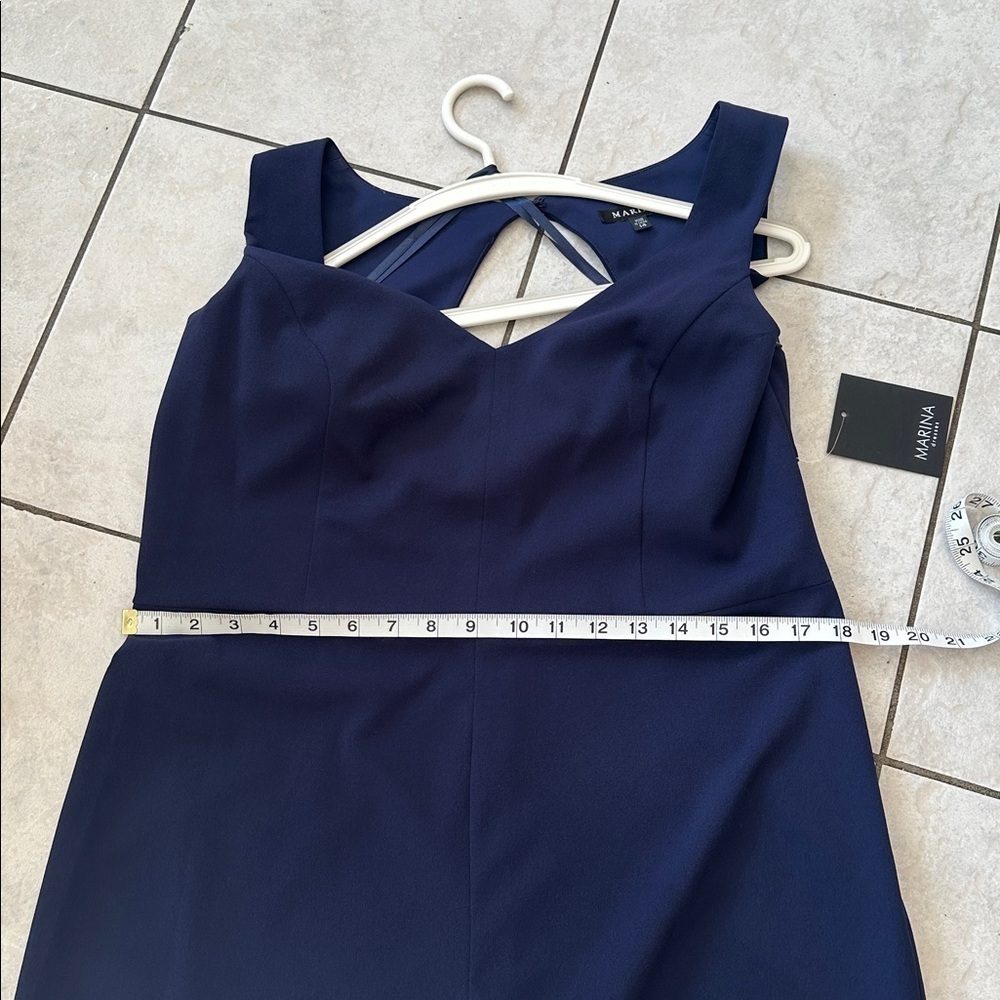 MARINA Y2K, Minimalist Feminine, Sexy Navy Blue Jumpsuit, NWT Sz 14 - Picture 17 of 17